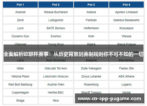 全面解析欧联杯赛事：从历史背景到赛制规则你不可不知的一切